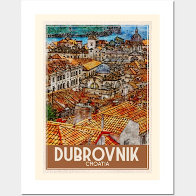 Travel Art Dubrovnik Croatia Wall Art by faagrafica